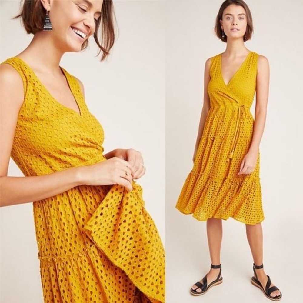 Frye x Anthropologie Nuri Eyelet Wrap Tie Dress - image 2