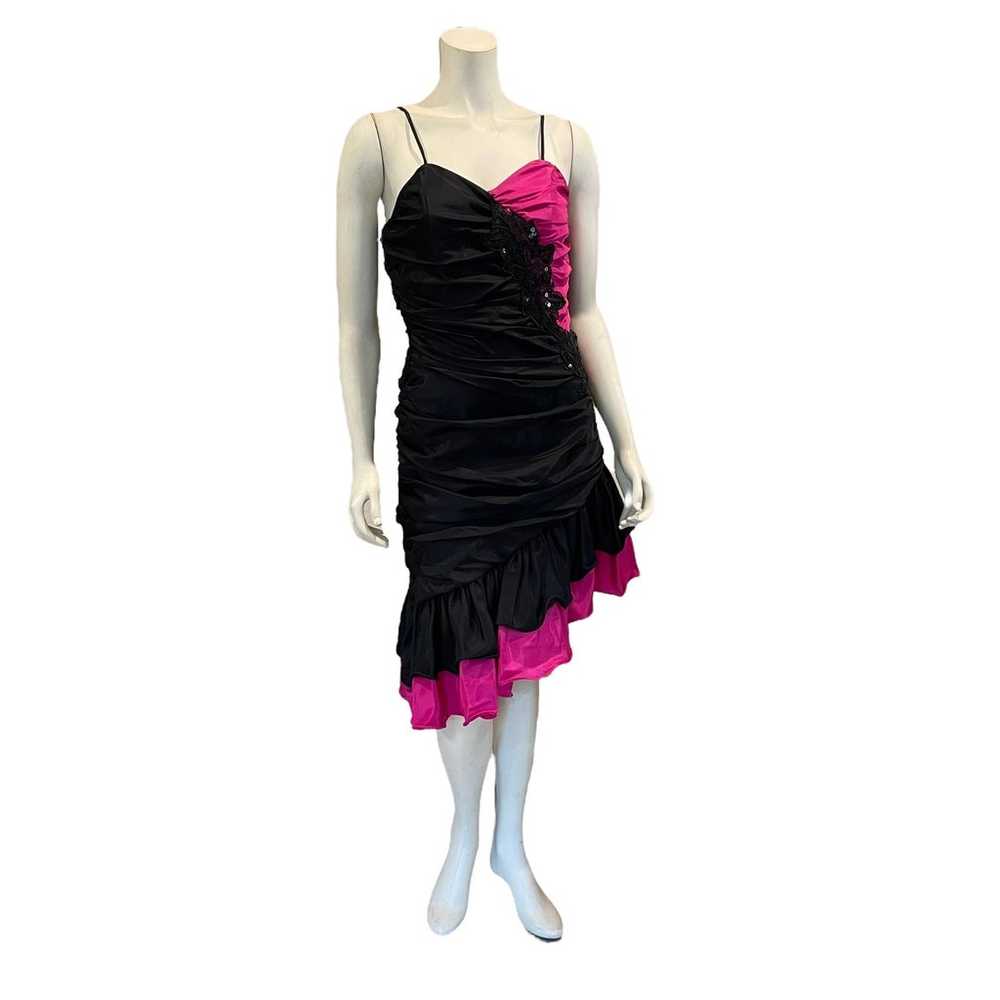 Vintage 80s/90s Asymmetrical Taffeta Party Dress - image 11