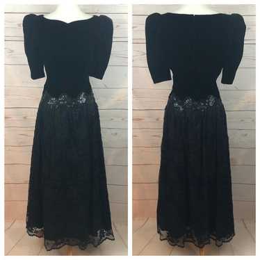 Scott McClintock Velvet Lace Sequin Formal Gown