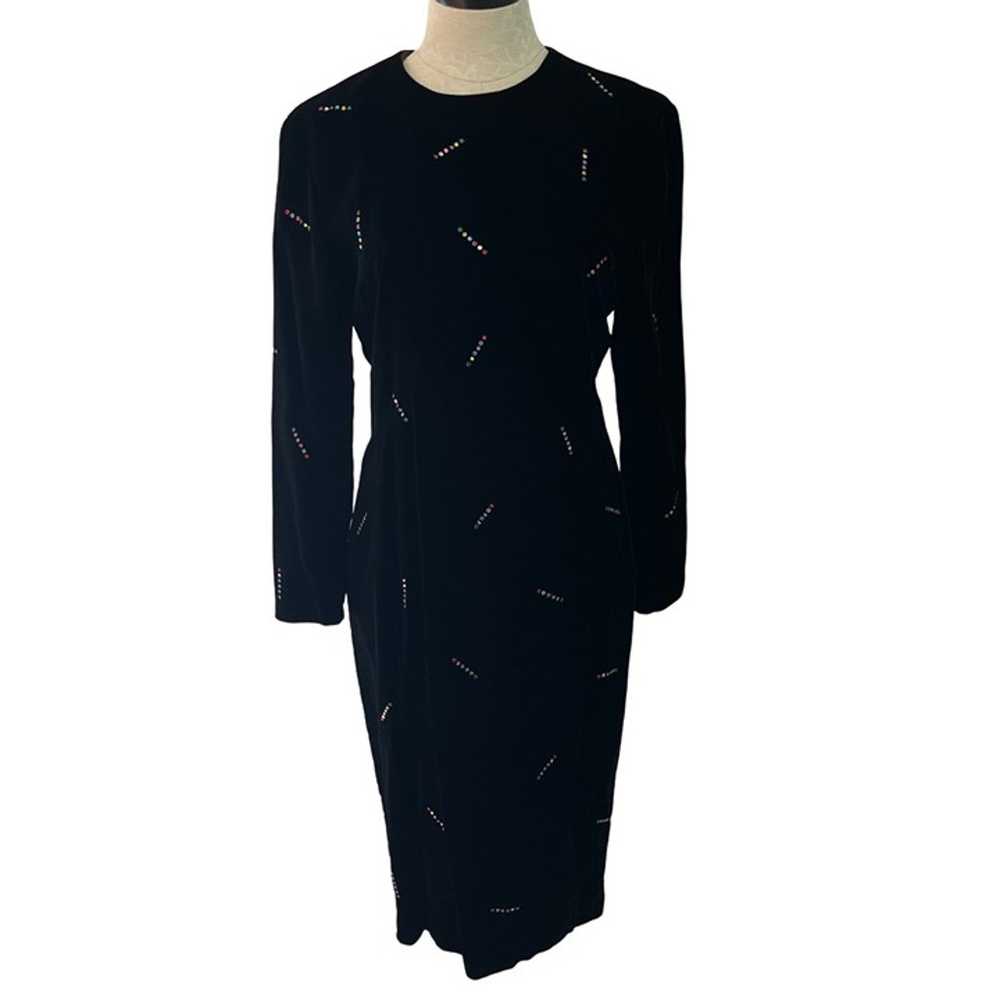 Chetta B Womens Dress Black Size 6 Vintage Midi V… - image 10