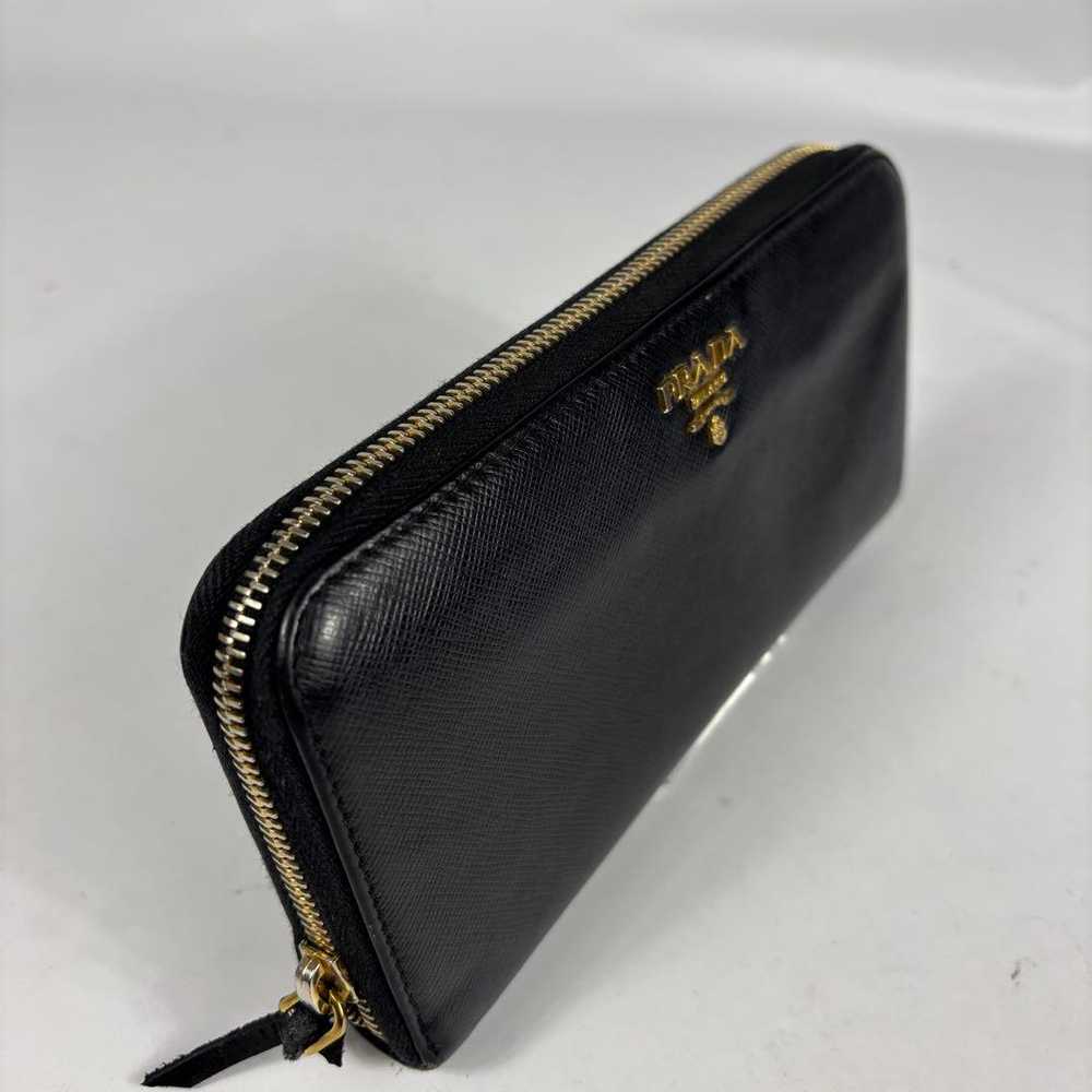 Prada Round Zip Fastener Long Wallet Metal Logo S… - image 3