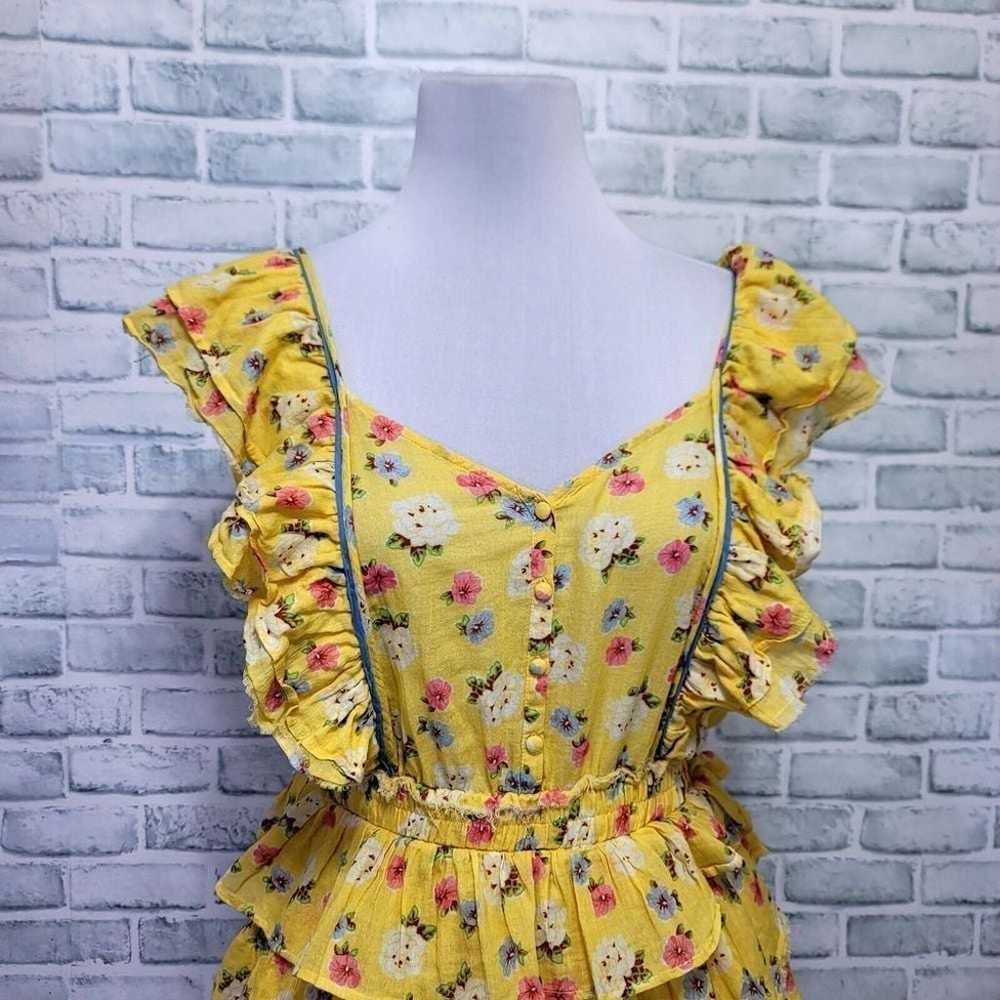 LOVESHACKFANCY Size L Phyllis Yellow Floral Boho … - image 3