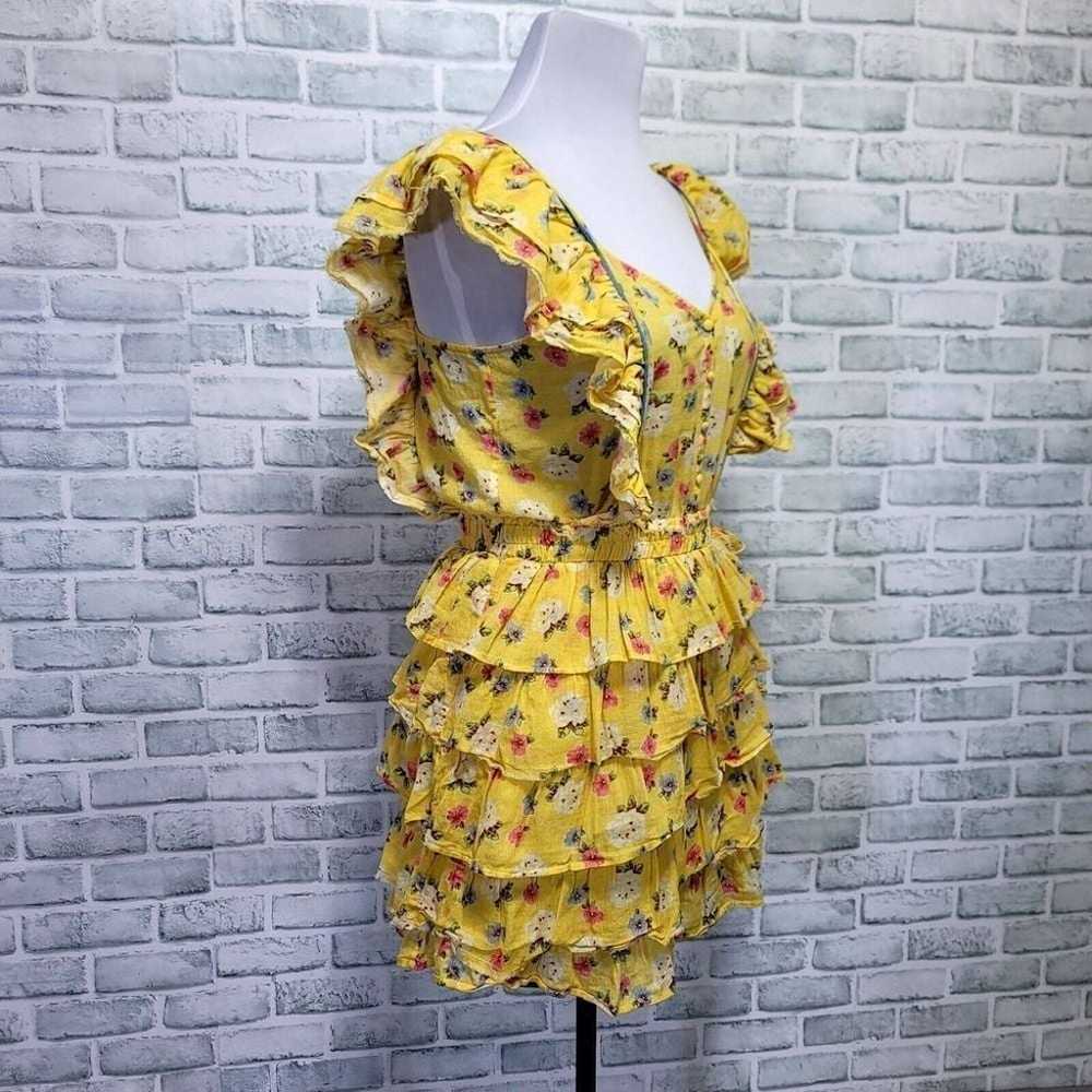 LOVESHACKFANCY Size L Phyllis Yellow Floral Boho … - image 5