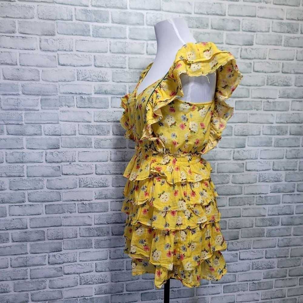 LOVESHACKFANCY Size L Phyllis Yellow Floral Boho … - image 6