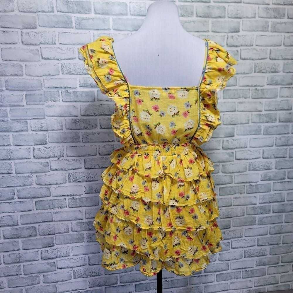 LOVESHACKFANCY Size L Phyllis Yellow Floral Boho … - image 7