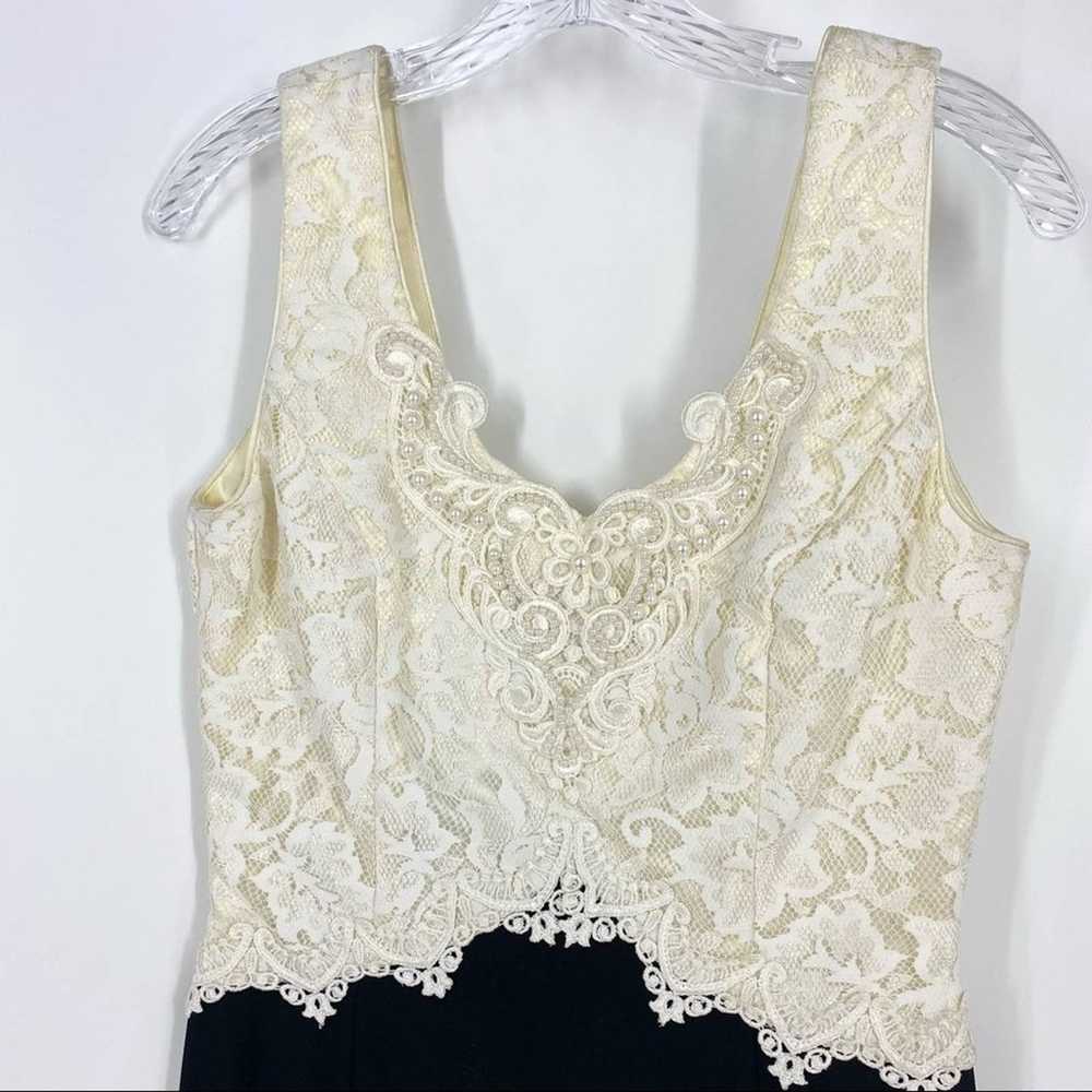 Vintage 90s Scott McClintock lace/crepe pencil pa… - image 10