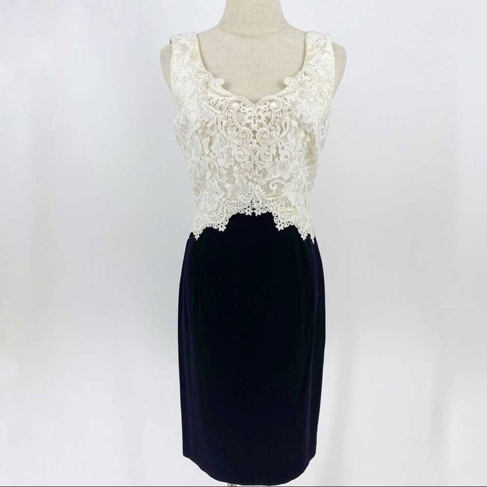 Vintage 90s Scott McClintock lace/crepe pencil pa… - image 11