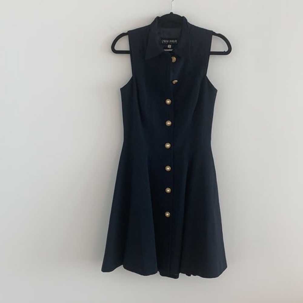 Vintage sarah phillips navy pleated suit dress wi… - image 4