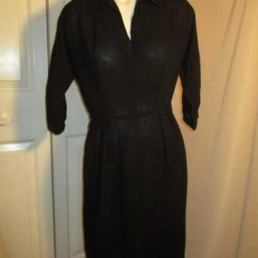 vintage 1940's 3/4 sleeve linen dress - image 1