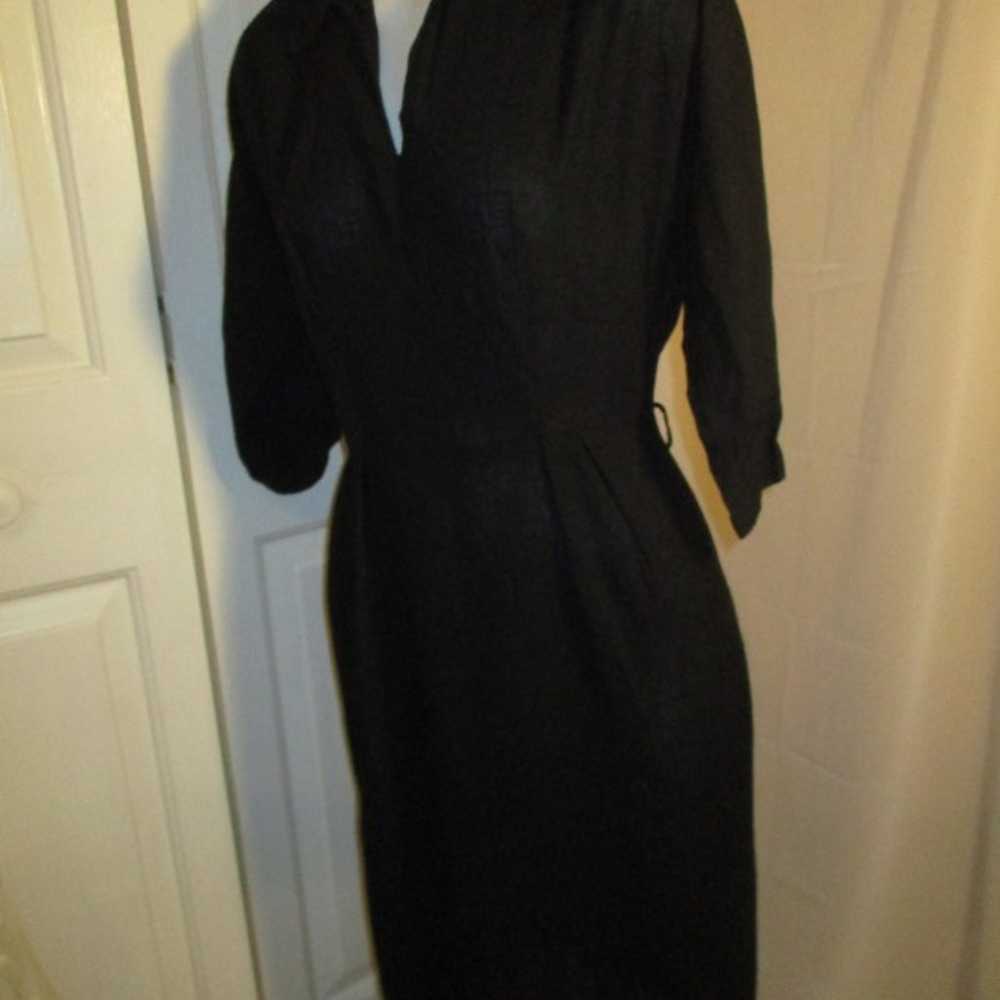 vintage 1940's 3/4 sleeve linen dress - image 7