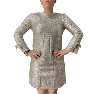 Very Vintage • Silver Shiny Mini Dress - image 1