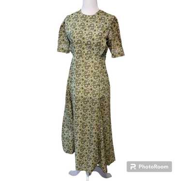 amish mennonite cape dress S Midi Green Floral Cot