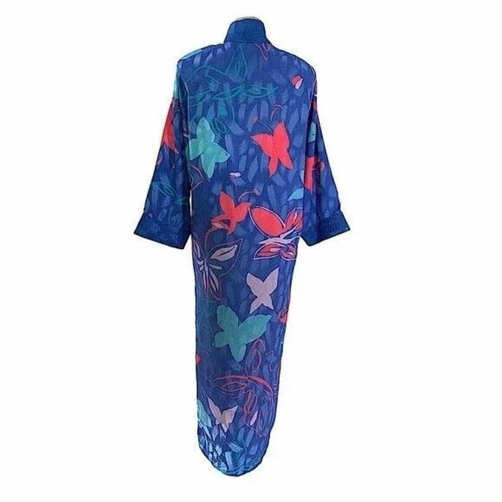 Flora Kung 80’s Vintage Butterfly Blue Maxi Dress… - image 8