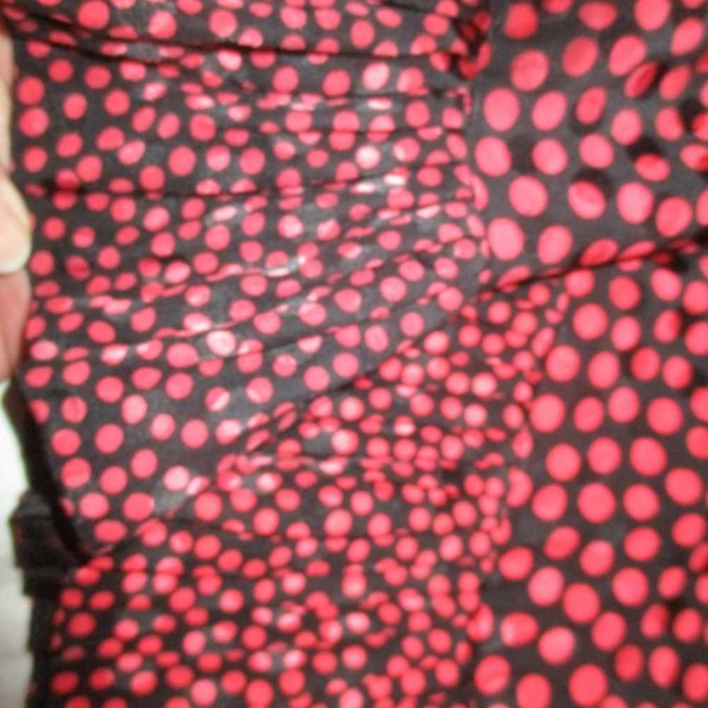 vintage Albert Nipon mock wrap silk polka dot ruf… - image 11