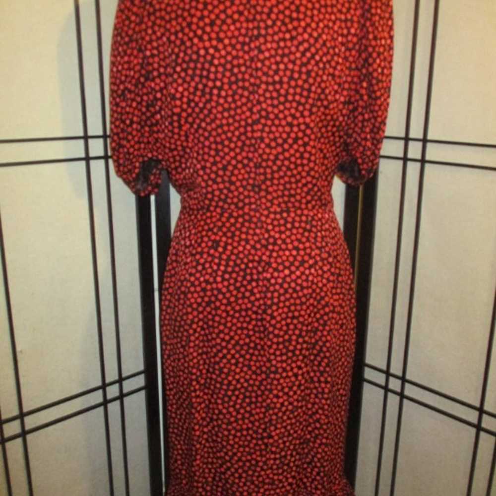 vintage Albert Nipon mock wrap silk polka dot ruf… - image 5