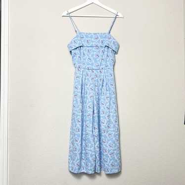 Unique Vintage Light Blue Floral Jumpsuit