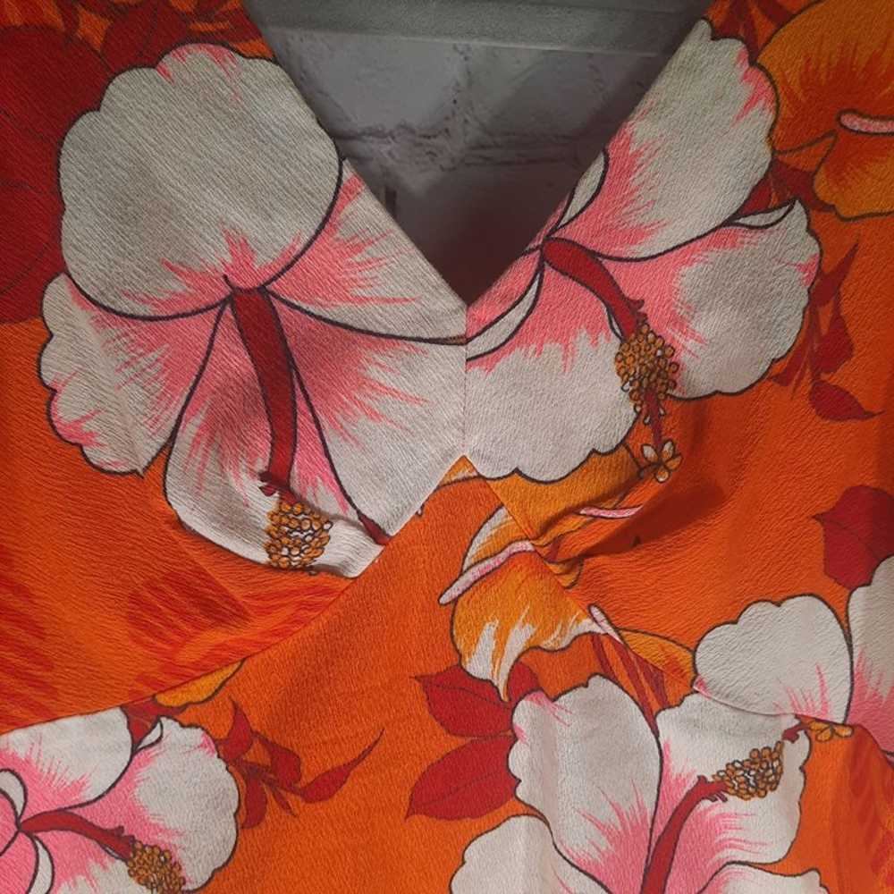 Vintage Polynesian Bazaar Hawaiian Barkcloth Dres… - image 4