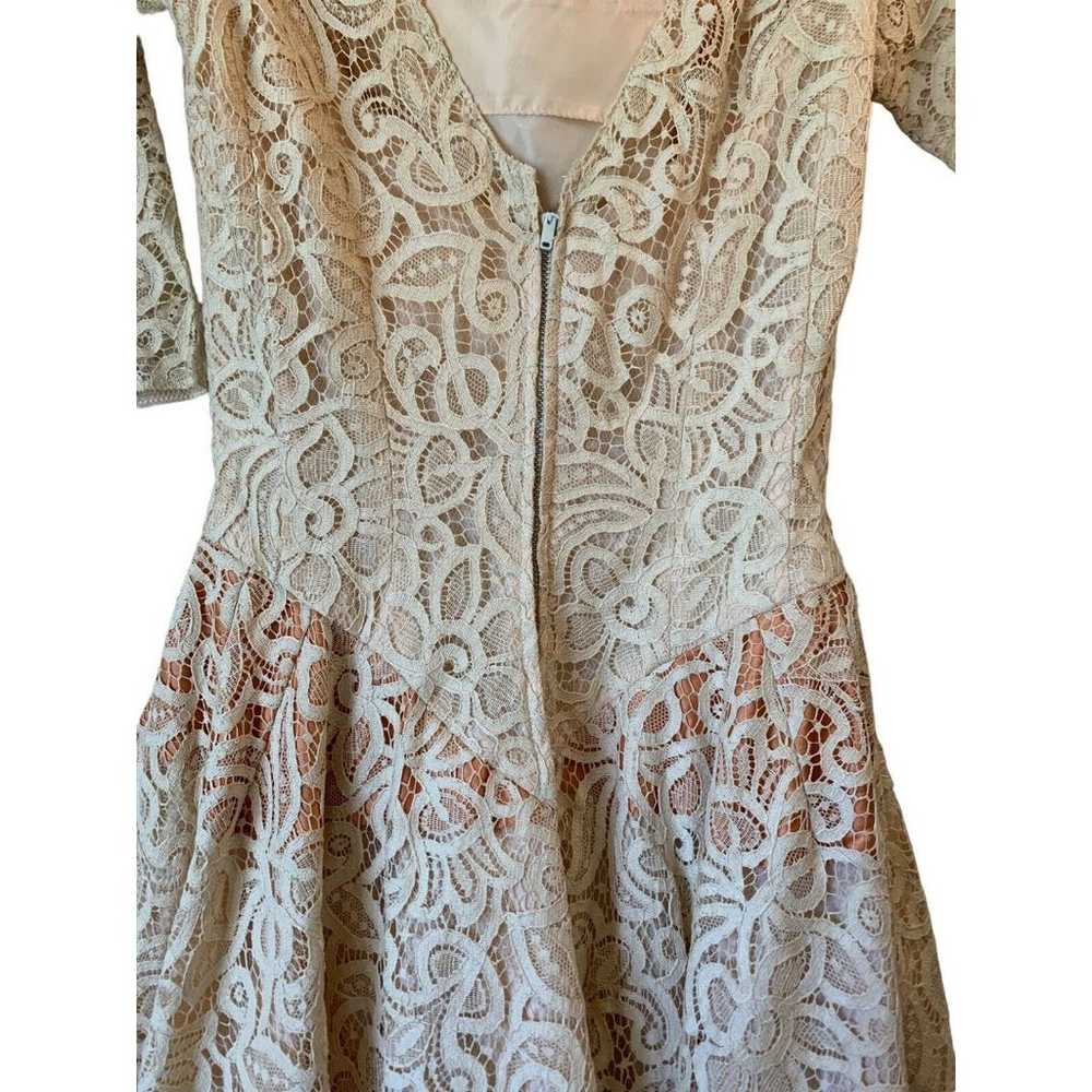 Vintage 1950's 50s Beige Lace Wedding Prom Party … - image 7