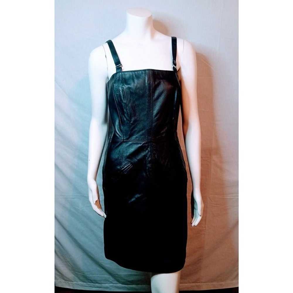 Newport News 90s Leather Jumper Dress - image 4