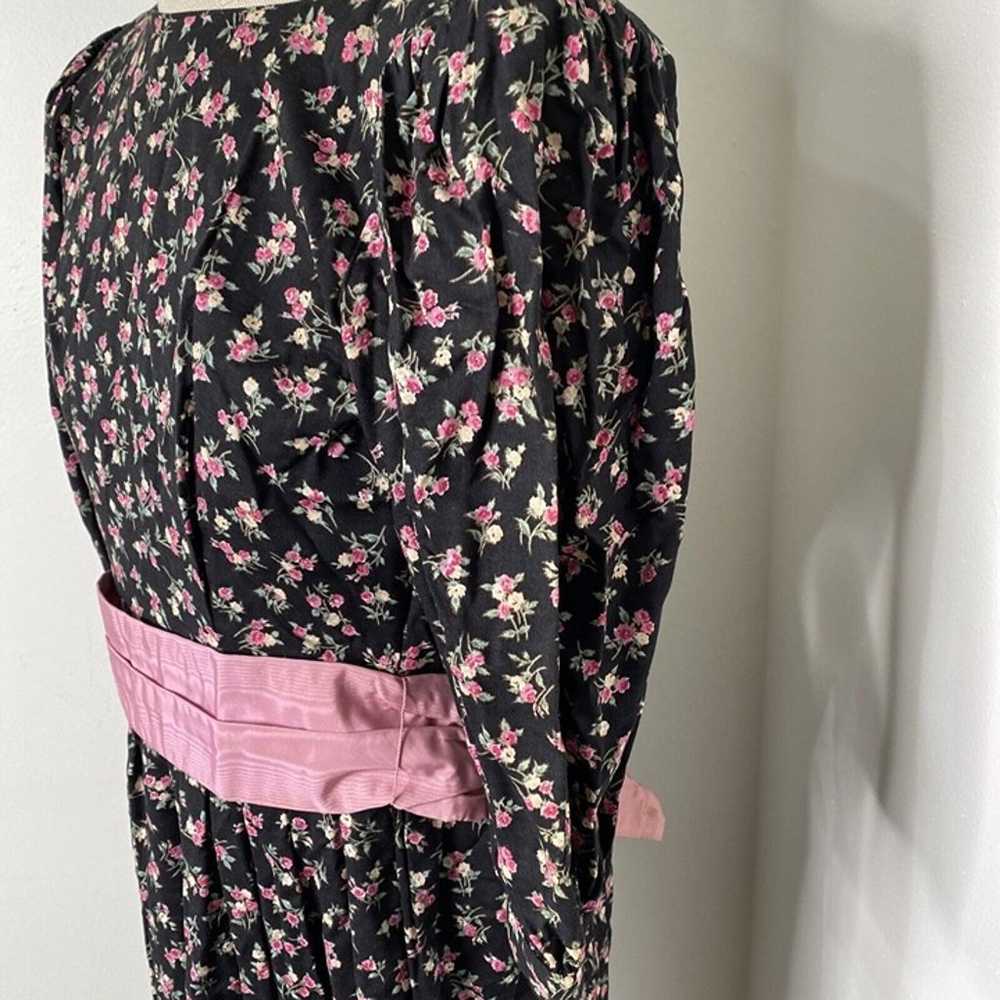 Vintage 80s Lanz Original Dress Dark Floral 6 Mad… - image 2