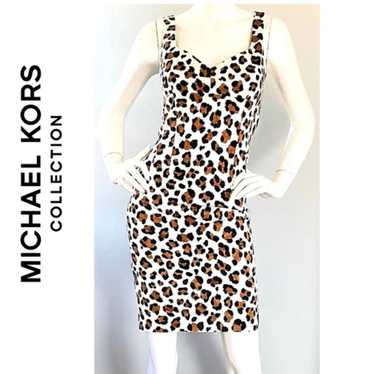 Michael Kors Collection Leopard Print Sheath Dres… - image 1