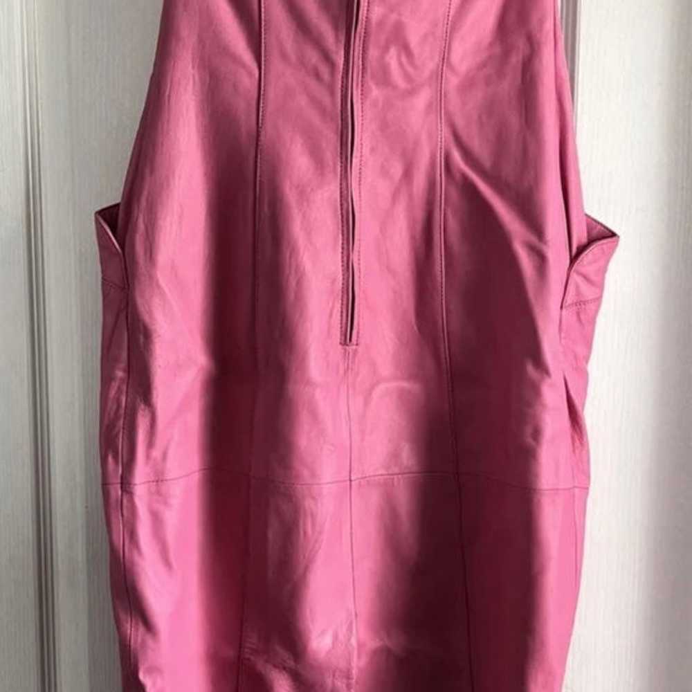 Vintage 80s Barbie pink leather dress genuine vin… - image 3