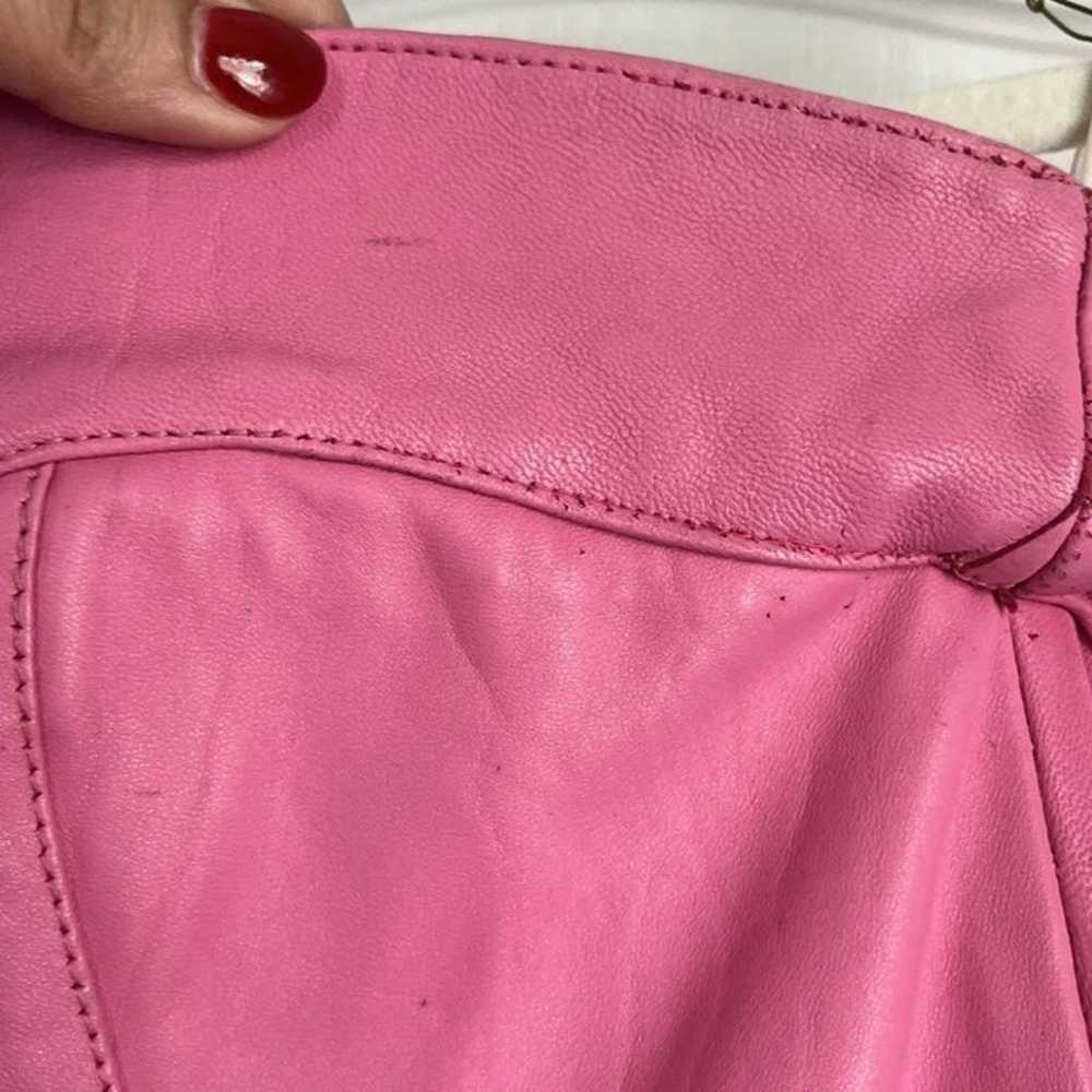 Vintage 80s Barbie pink leather dress genuine vin… - image 5