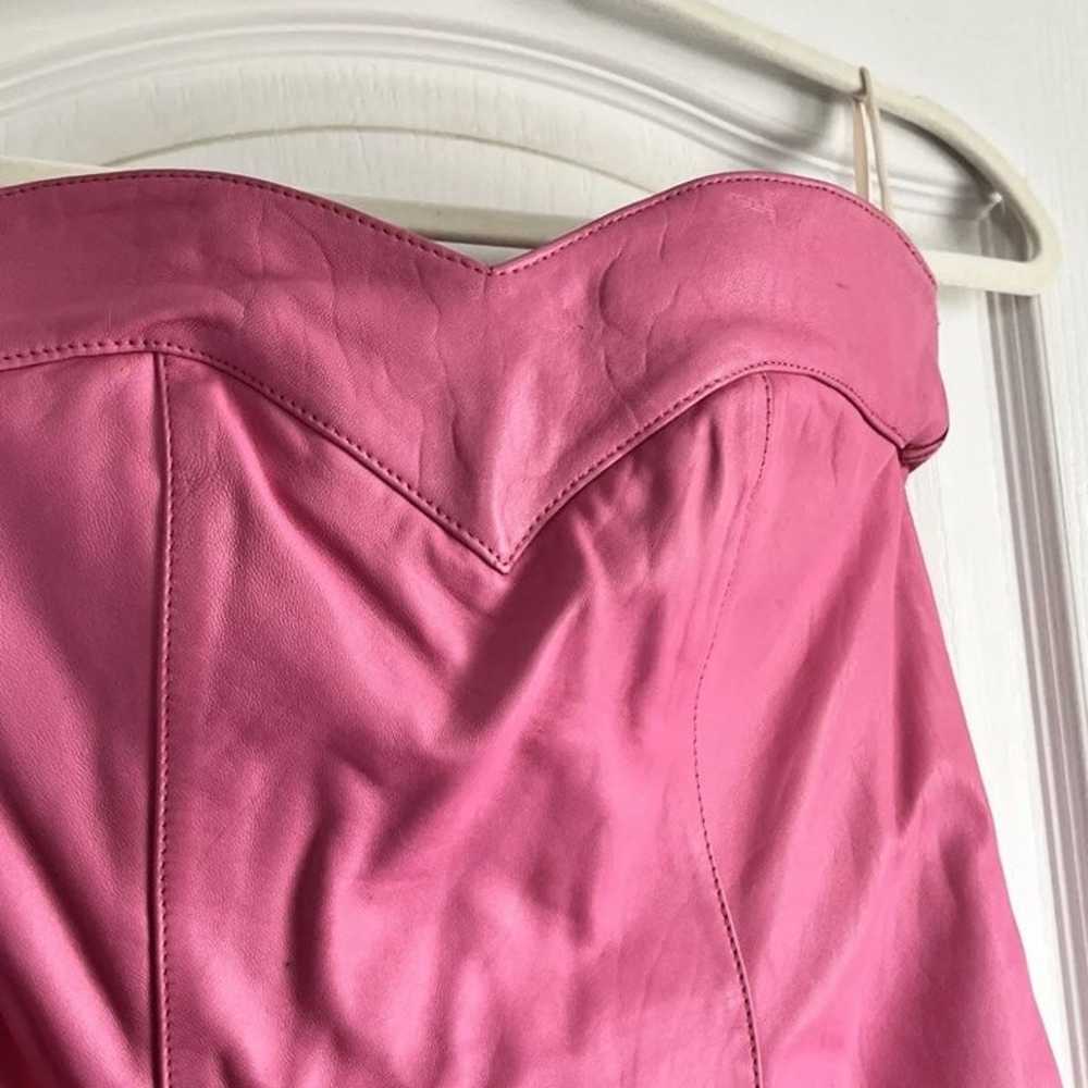 Vintage 80s Barbie pink leather dress genuine vin… - image 7