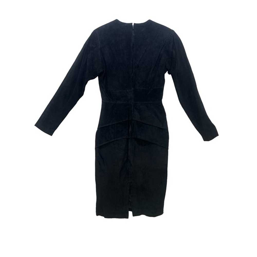 100% Suede Leather Dress Womens 6 Black Vintage M… - image 2