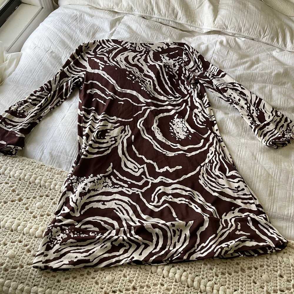 Diane von Furstenberg vintage brown shift dress - image 5