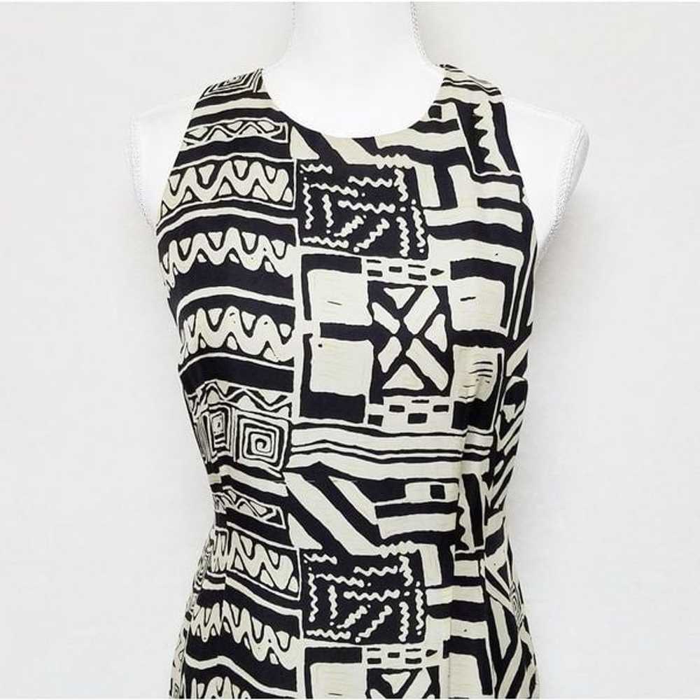 Vintage 80s Donna Morgan Silk Aztec Maxi Dress 6 - image 2