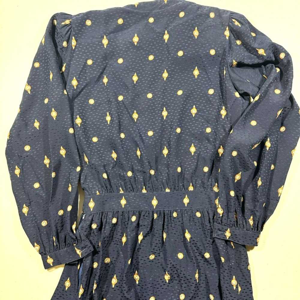 Navy Blue 80s 90s Long Sleeve Maggy London Vintag… - image 6