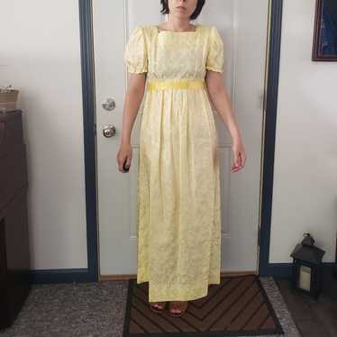 70s Yellow Regency Style Dress