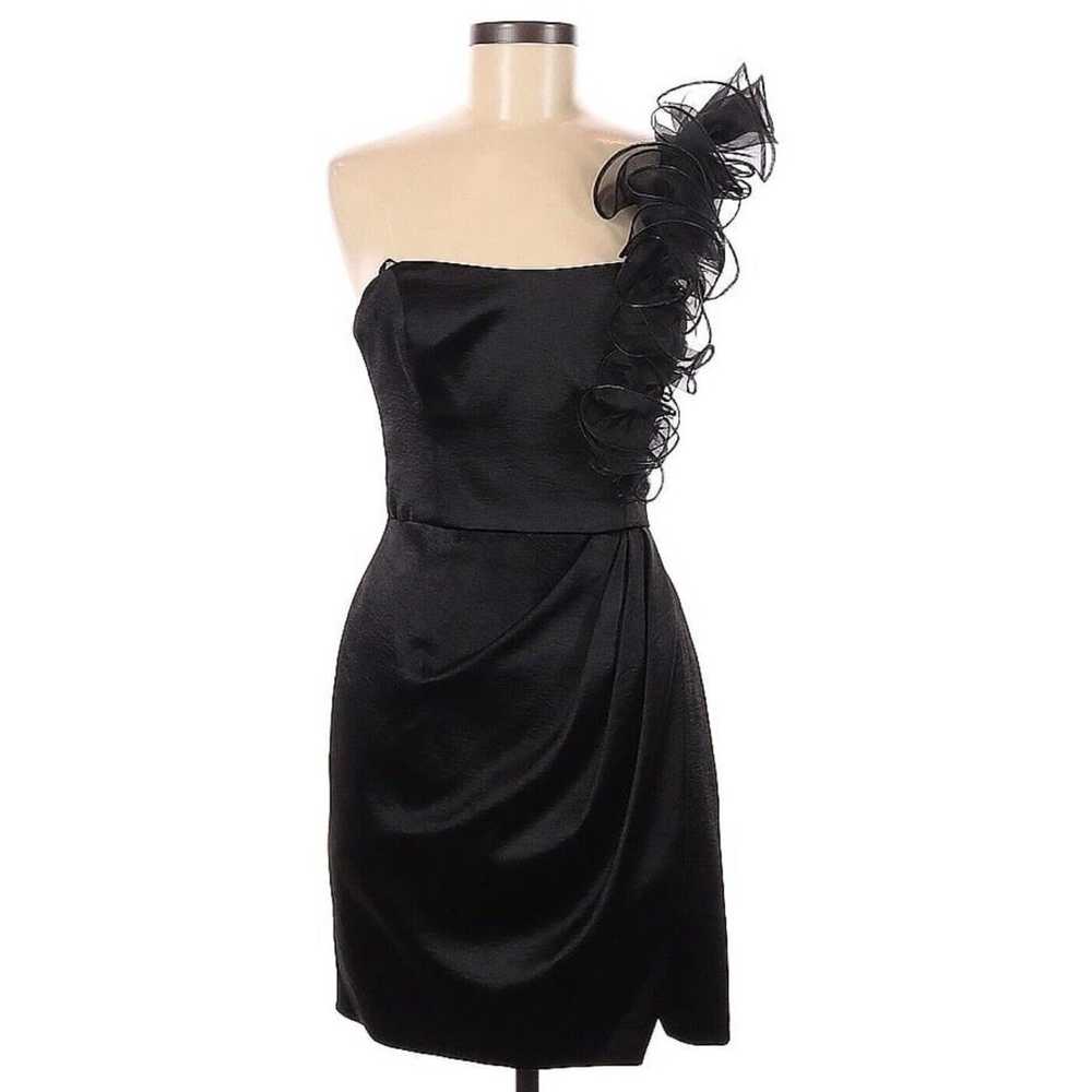 Jill Stuart One Shoulder Mini Black Sheath Dress … - image 1