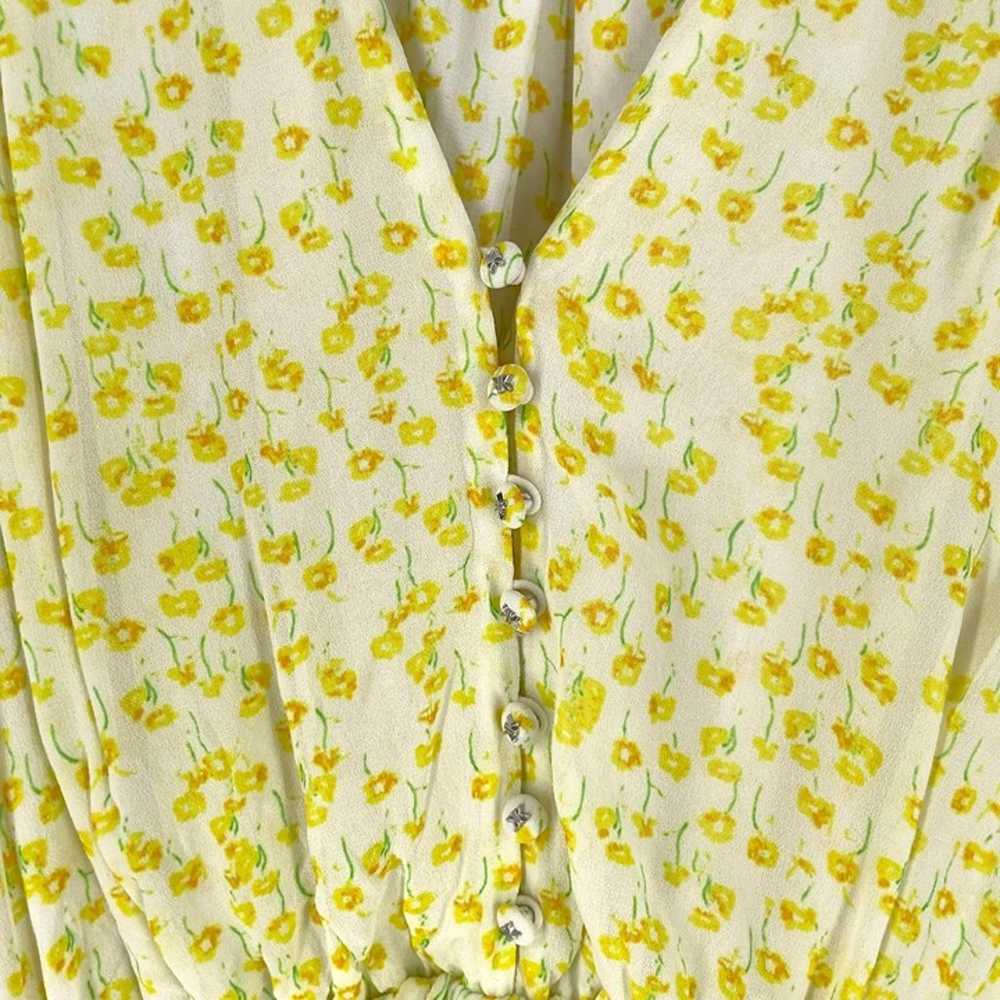 The Kooples Yellow Ditsy Floral Print V-Neck Shor… - image 10