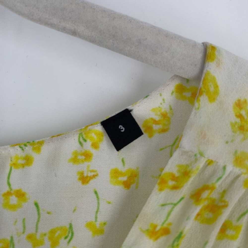 The Kooples Yellow Ditsy Floral Print V-Neck Shor… - image 12