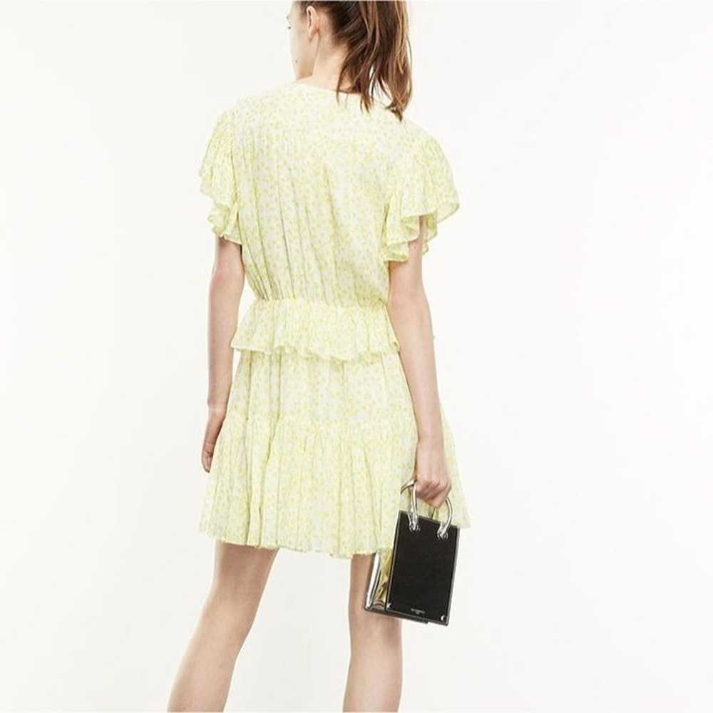 The Kooples Yellow Ditsy Floral Print V-Neck Shor… - image 2