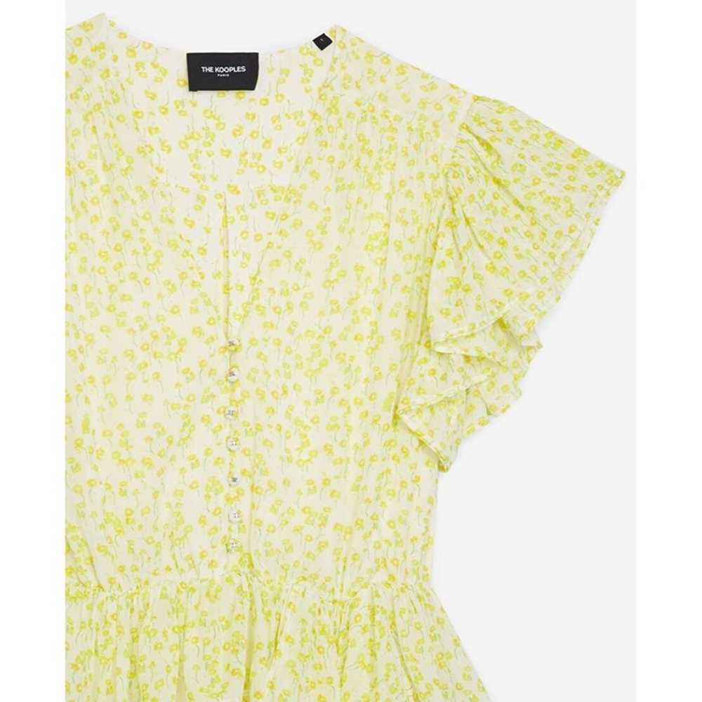 The Kooples Yellow Ditsy Floral Print V-Neck Shor… - image 4