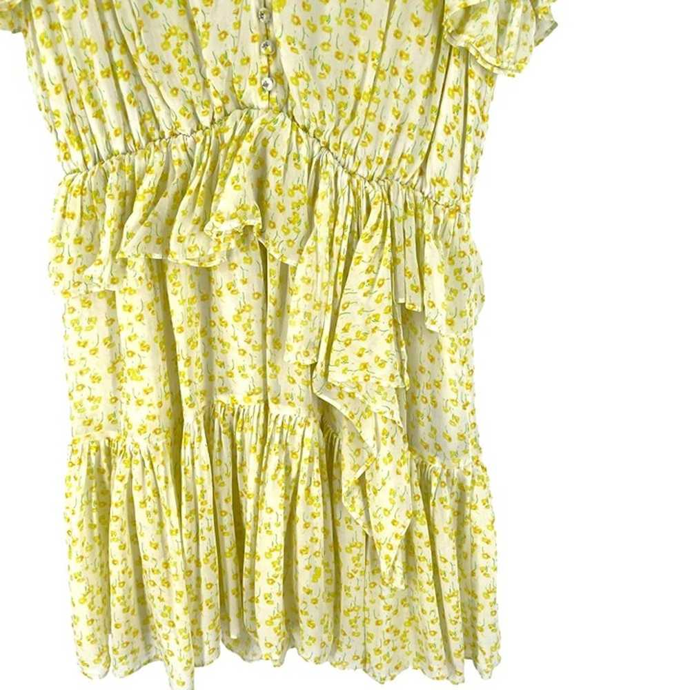 The Kooples Yellow Ditsy Floral Print V-Neck Shor… - image 9