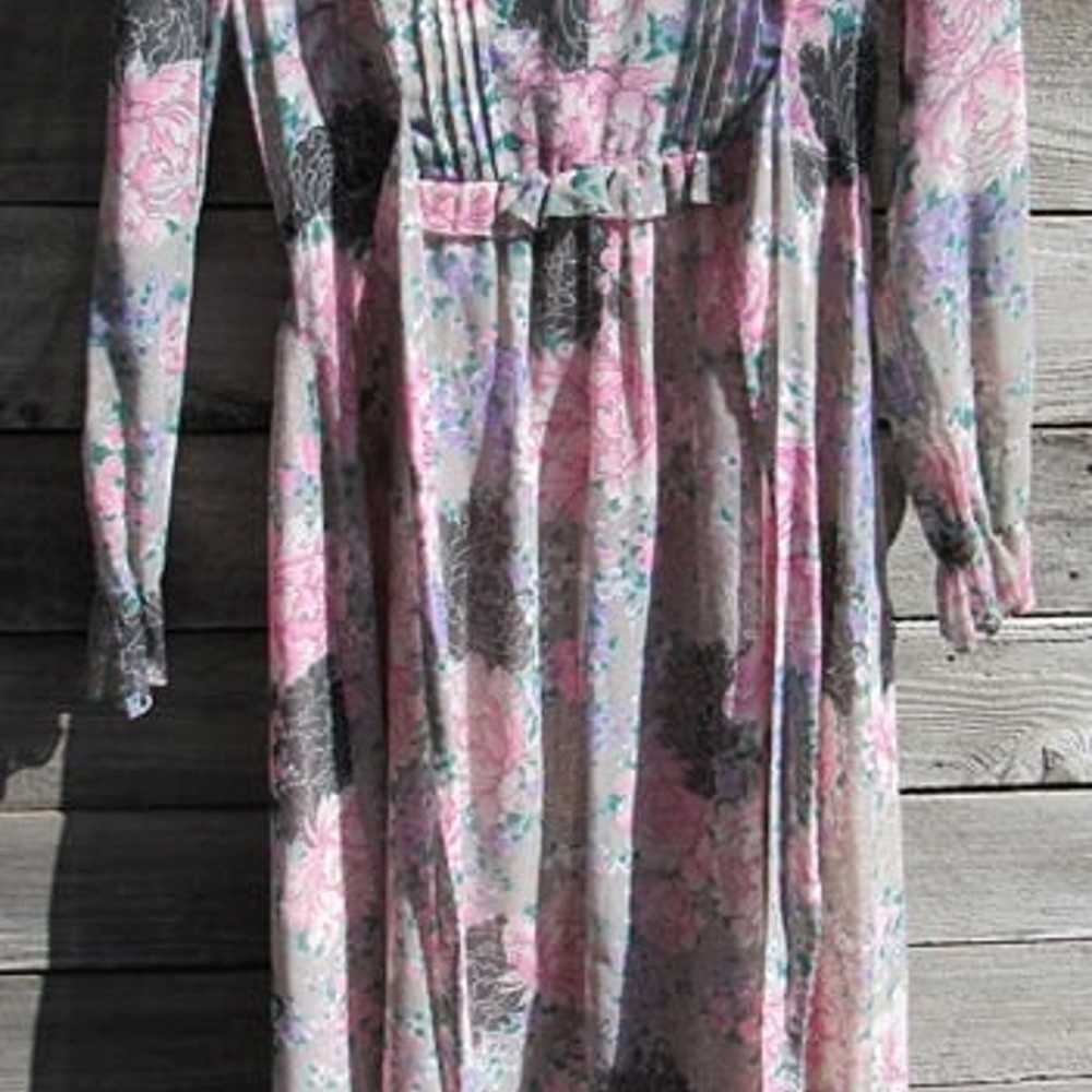 Vintage 70's Young Edwardian Arpeja Sheer Floral … - image 1