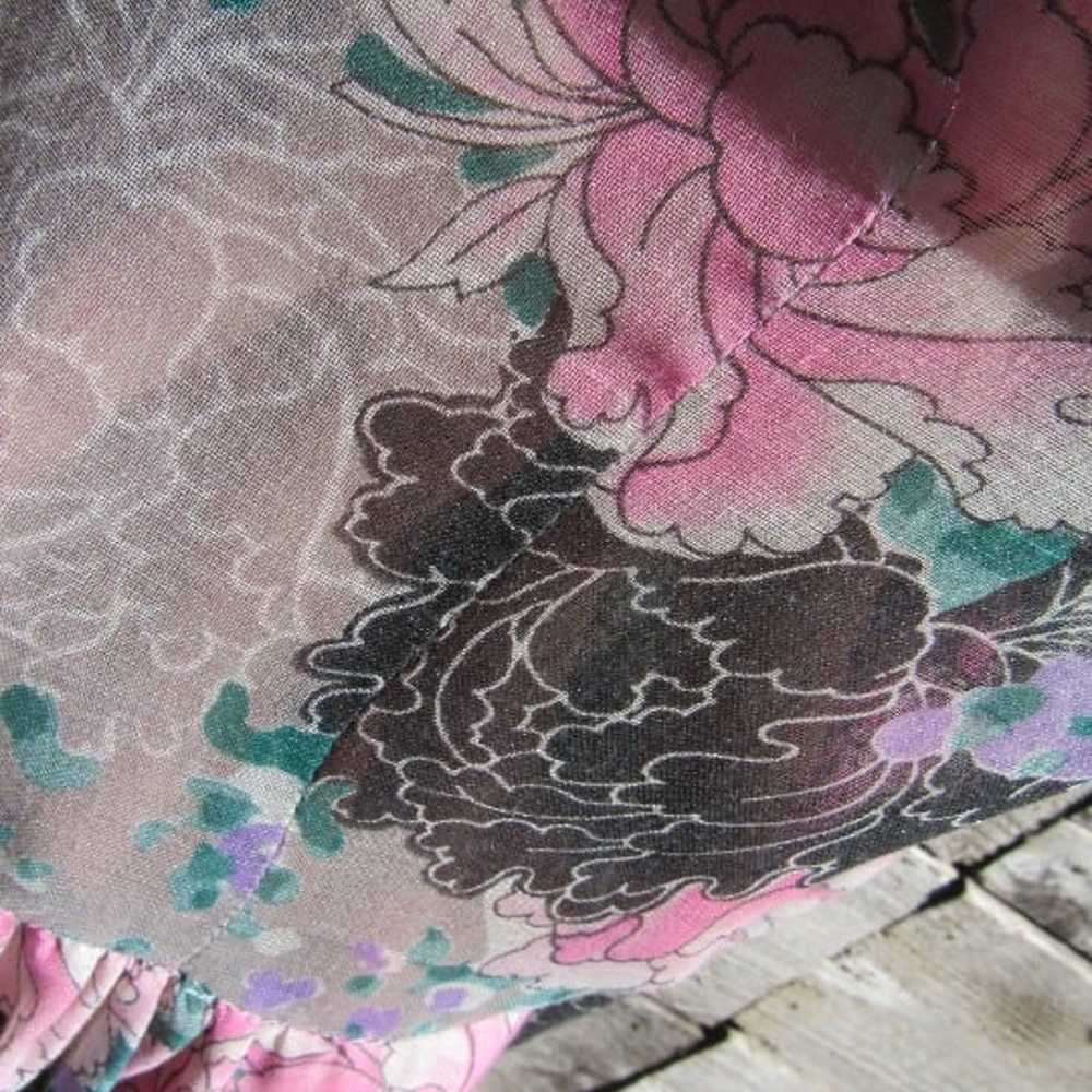 Vintage 70's Young Edwardian Arpeja Sheer Floral … - image 5