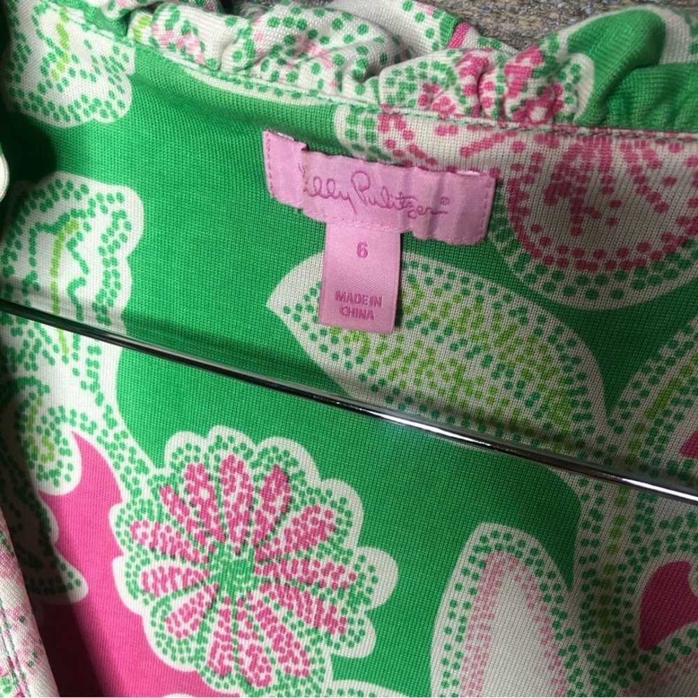 Lilly Pulitzer size 6 vintage green pink paisley … - image 3