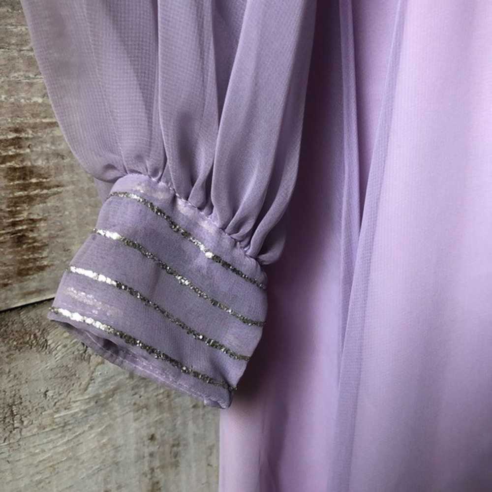 Vintage 70’s Lilac and Silver Maxi Gown - image 12