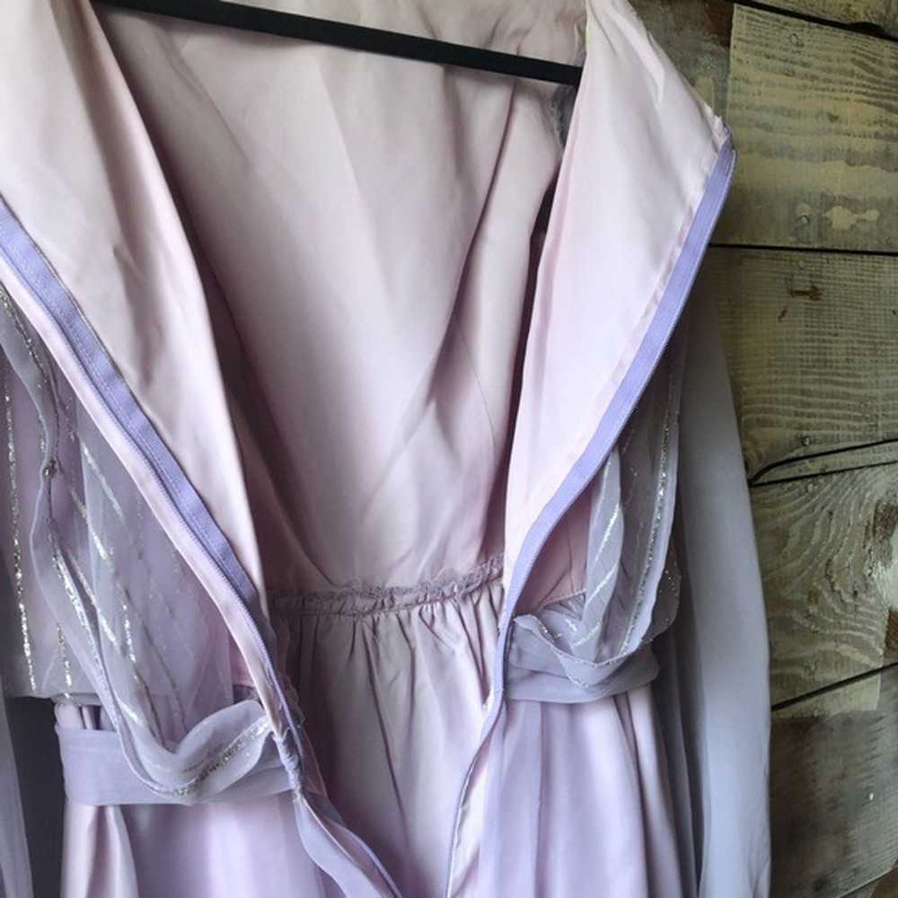 Vintage 70’s Lilac and Silver Maxi Gown - image 7