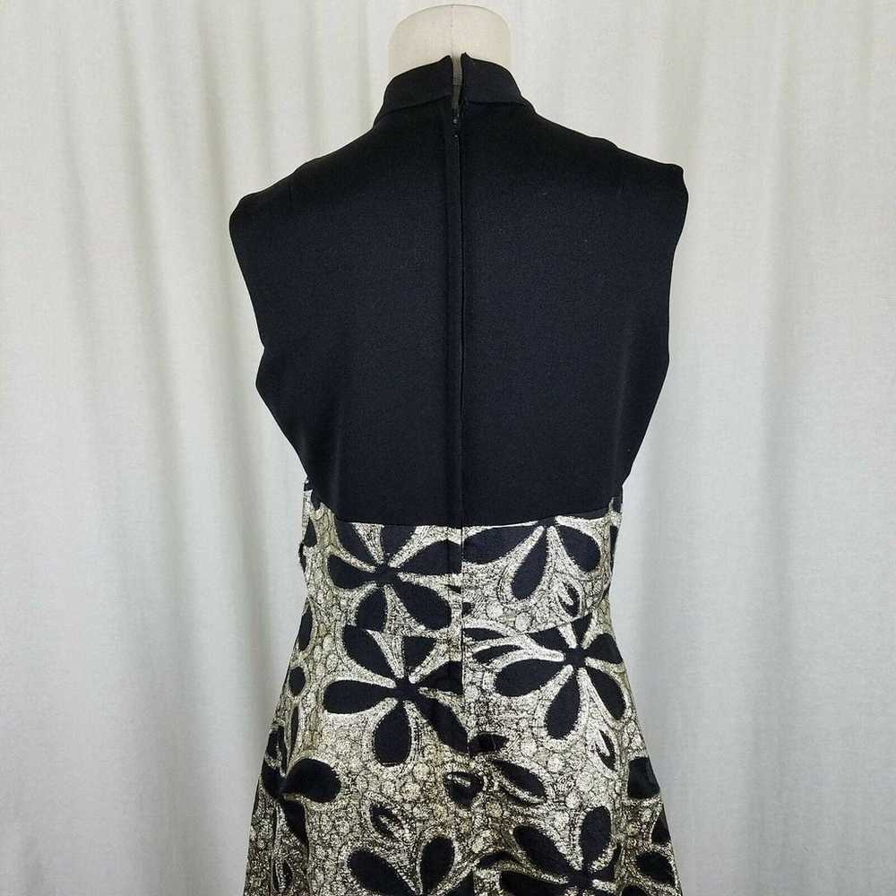 Vintage Black & Gold Metallic Maxi Floral ALine K… - image 4