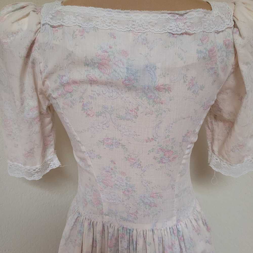 Vintage Gunne Sax by Jessica McClintock Pink flor… - image 7