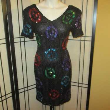 vintage Styleworks beaded & sequined silk Dress