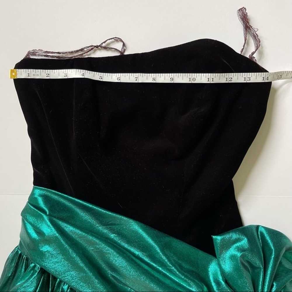 Vintage 80’s Green Metallic Party Prom Dress - image 10