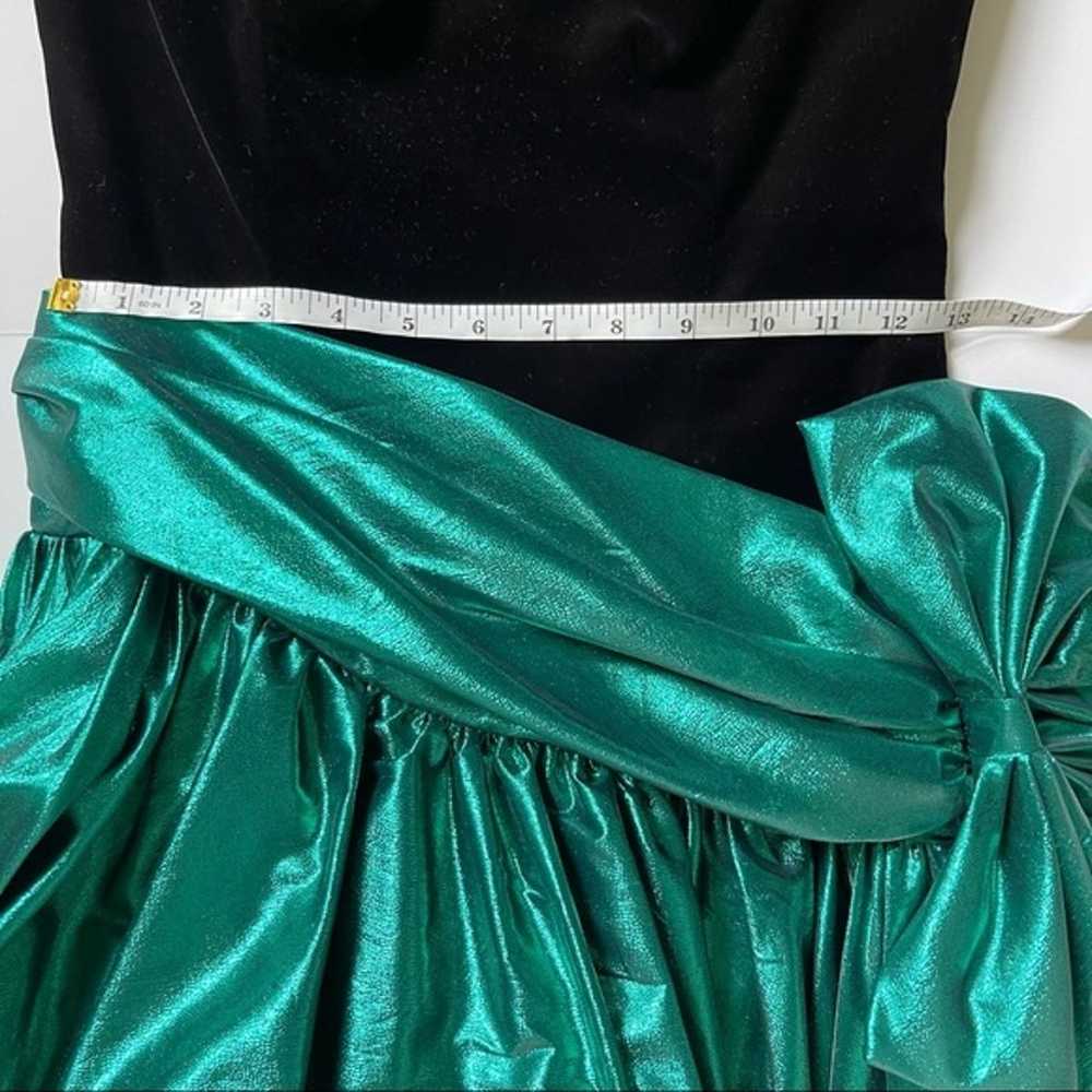 Vintage 80’s Green Metallic Party Prom Dress - image 11