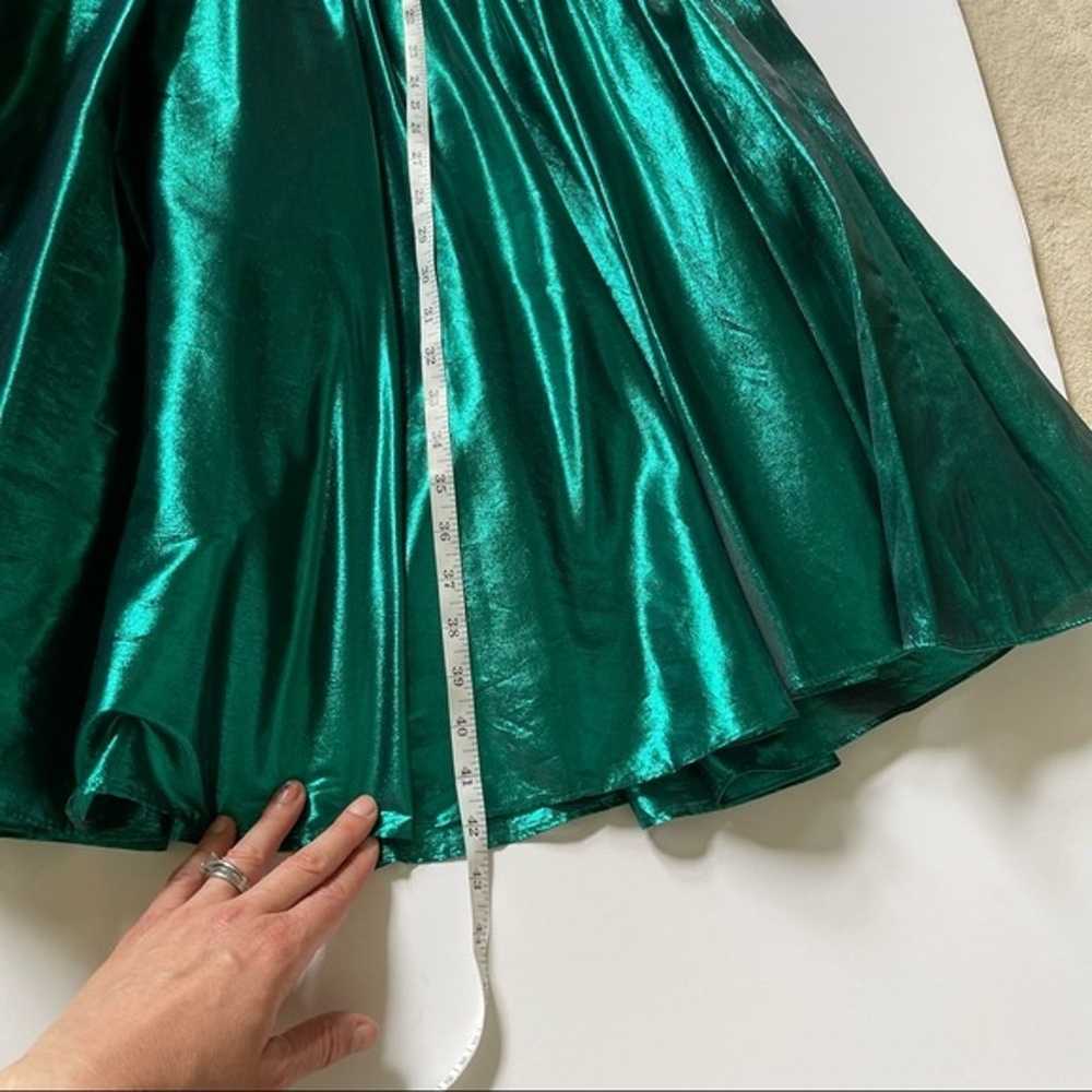 Vintage 80’s Green Metallic Party Prom Dress - image 12